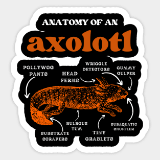 Anatomy of an axolotl axolotls lover Sticker